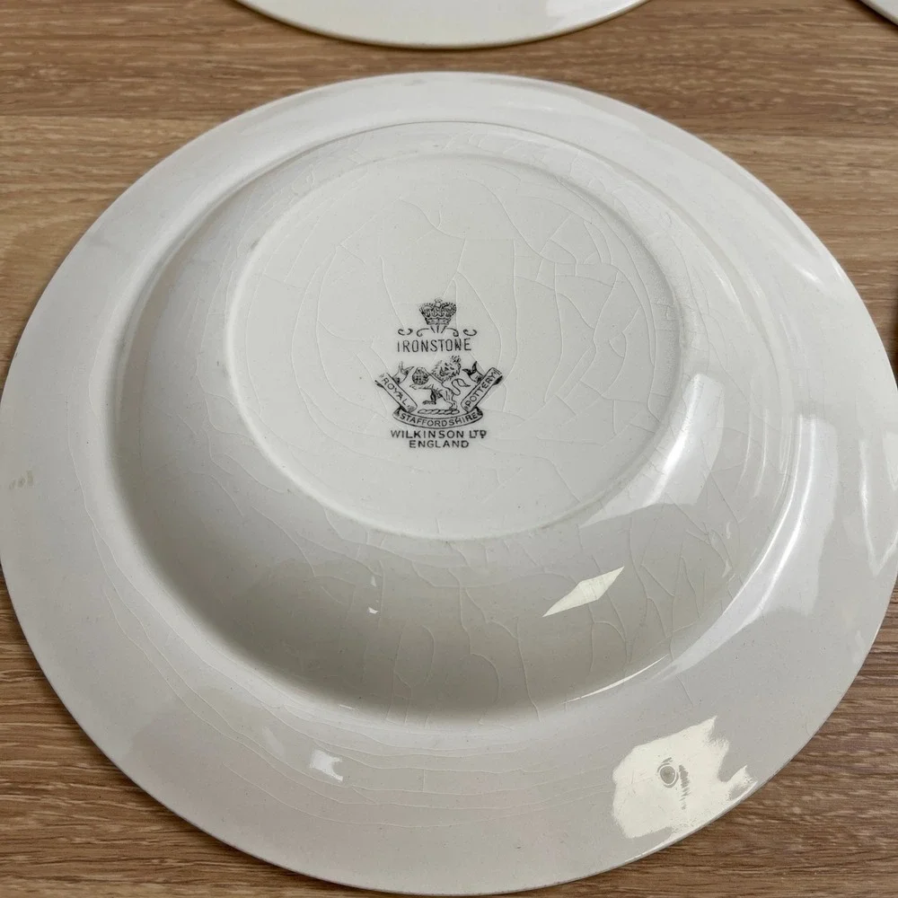 Royal Staffordshire Ironstone Wilkinson Ltd England Wheat Soup Bowls Set of 4